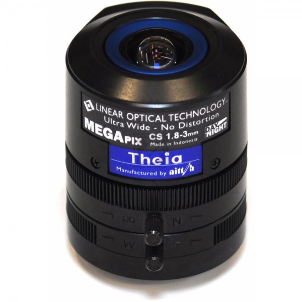 Theia Ultra Wide - CCTV-Objektiv - verschiedene Brennweiten - Automatische Irisblende - 10.2 mm (1/2.5"), 8.5 mm (1/3"), 8.5 mm ( 1/3" ) - CS-Halterung - 1.8 mm - 3 mm - f/1.8 - für AXIS P1343, P1344, P1346, P1347, Q1602, Q1604