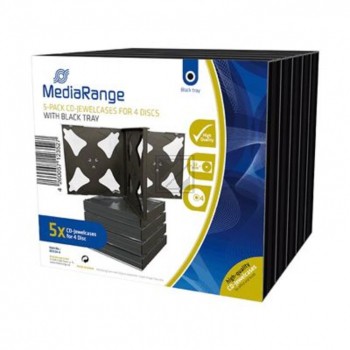 Mediarange CD Jewelcase (10) 14mm black für 4 Stück Retailpack