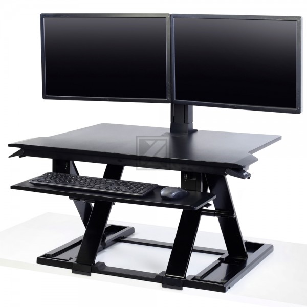 ERGOTRON WORKFIT-TX W/DROPDOWN KB TRAY PVC BLACK Sit-Stand Desk Workstation - Height-Adjustable Keyboard