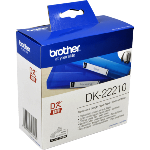 Brother PT Etiketten DK22210 weiss 29mm x 30,48m Rolle