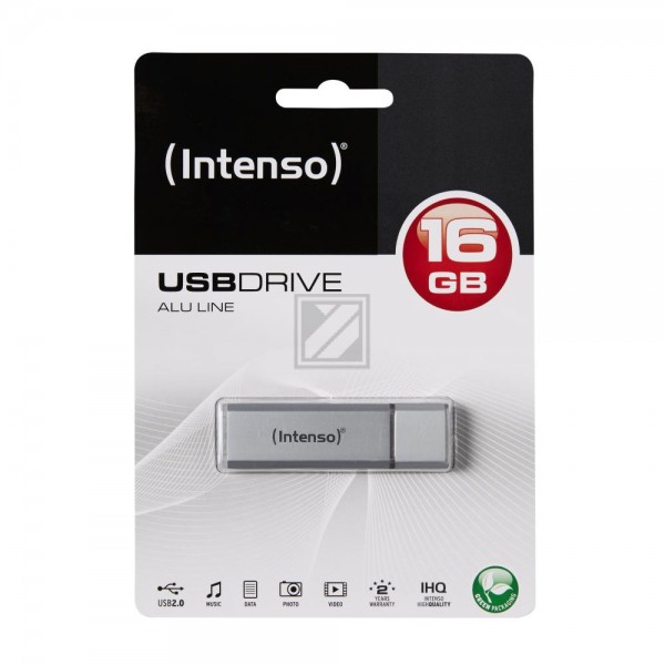 INTENSO USB STICK 2.0 16GB SILBER 3521472 Alu Line