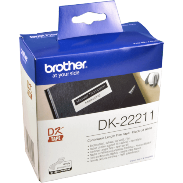 Brother PT Etiketten DK22211 weiss 29mm x 15,24m Rolle