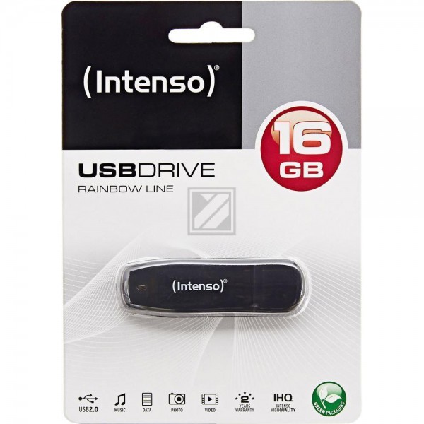 INTENSO USB STICK 2.0 16GB SCHWARZ 3502470 Rainbow Line