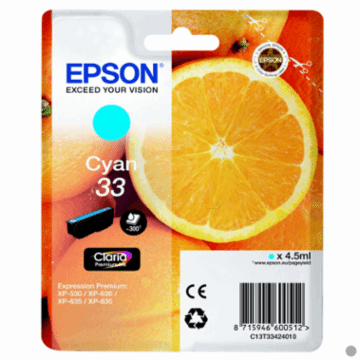 Epson Tinte C13T33424012 Cyan 33 cyan