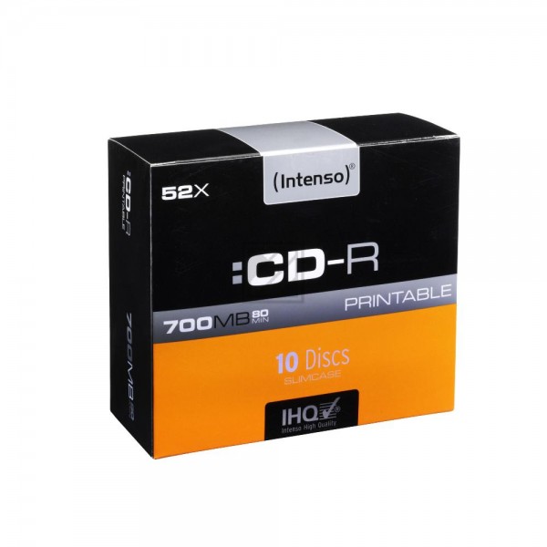 INTENSO CDR80 700MB 52x (10) SC 1801622 Slim Case bedruckbar