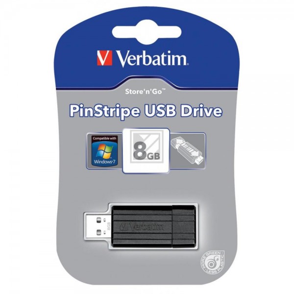 Verbatim USB Drive 8 GB USB 2.0 Pin Stipe