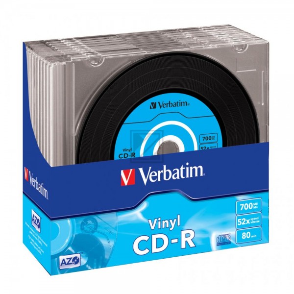 VERBATIM CDR80 700MB 52x (10) SC 43426 Slim Case Vinyloberflaeche