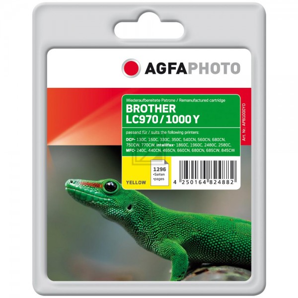 Agfaphoto Tintenpatrone gelb (APB1000YD) ersetzt LC-1000Y, LC-970Y