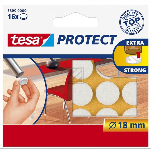Tesa Protect Filzgleiter ø 18 mm weiß Inh.16
