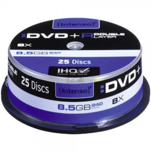INTENSO DVD+R 8.5GB 8x (25) CB 4311144 Cake Box Double Layer