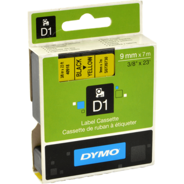 Originalband DYMO 40918 schwarz auf gelb 9mm x 7m