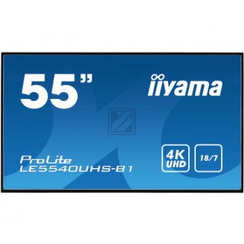 Iiyama ProLite LE5540UHS-B1, 55 Zoll LED, 3840 x 2160 Pixel Full HD, 16:9, DVI VGA HDMI USB, Schwarz
