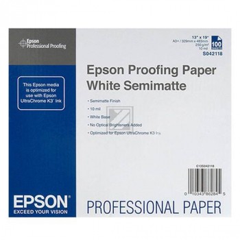 Epson Proofing Paper White Semimatte DIN A3+ 10 Seiten weiß (C13S042118)