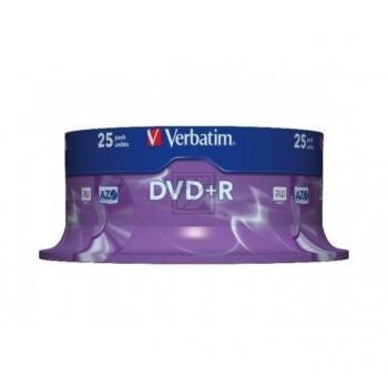 VERBATIM DVD+R 4.7GB 16x (25) SP 43500 Spindel matt silber