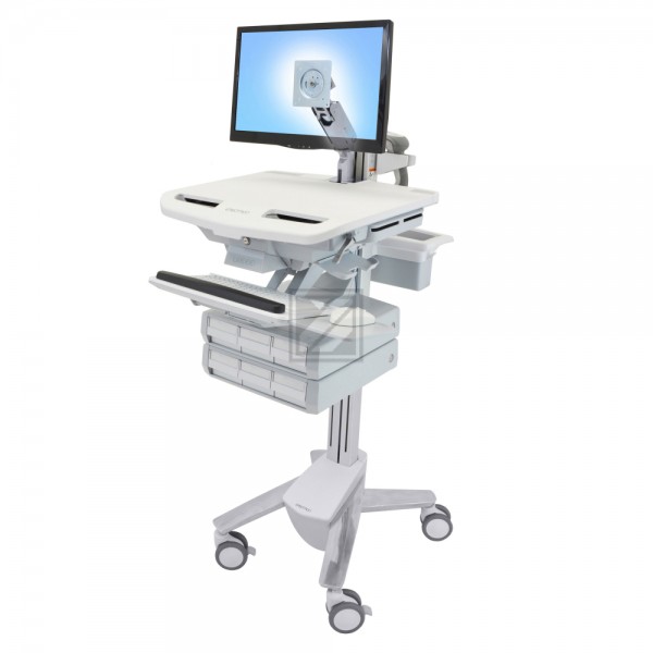 STYLEVIEW CART WITH LCD ARM, 6 DRAWERS