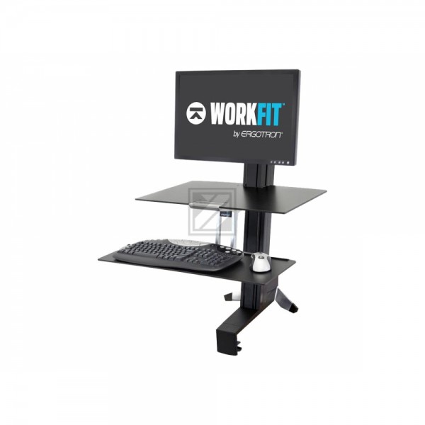 ERGOTRON WorkFit-S mittelgrosser Monitor HD mit Arbeitsflaeche bis 76cm 30Zoll VESA 75x75 100x100max max. 13,2kg. Anhebung bis 58cm